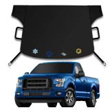 Eamefia Windshield Cover for Ice and Snow,New Upgraded Heavy Duty Windshield Snow Cover,Extra Large Size (75x45),Windproof Winter Frost and Deicing Awning Suitable Fzor Cars(Black)