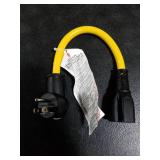 LBSC Heavy-Duty 20 Amp Extension Cord - 12AWG, 1FT NEMA 5-15P to 5-20R/6-15R/6-20R Adapter Cable, 15A/125V Male to 20A/250V Female T-Blade Right-Angle Plug Power Cord for Home & Workshop