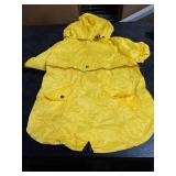 Morezi Dog Zip Up Raincoat with Reflective Buttons, Rain/Water Resistant, Adjustable Drawstring, Removable Hood, Raincoats with Legs - Yellow - XL