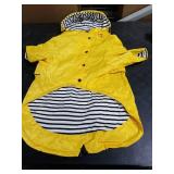 Morezi Dog Zip Up Raincoat with Reflective Buttons, Rain/Water Resistant, Adjustable Drawstring, Removable Hood, Raincoats with Legs - Yellow - XL