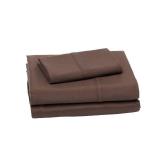 Amazon Basics Lightweight Super Soft Easy Care Wrinkle Free Microfiber 2 Piece Bed Sheet Set with 14-Inch Deep Pockets, Twin, Chocolate, Solid, Kids, Men & Women Bedding