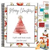Christmas Gift Card Book for Adults, New Merry 5x7 Color Spiral Bound Card Book- Surprises On Every Page, DIY Personalized Xmas for Family, Friends (Christmas tree)