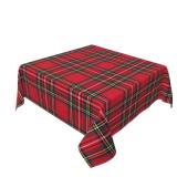 BETGINY Christmas Tablecloth 60x60 Inch Square Red Green Buffalo Plaid Tablecloth Dust-Proof Wrinkle Resistant Rustic Christmas Table Cloth for Holiday Party Dining