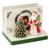 Spode Christmas Tree 3-Piece Hostess Set - Napkin Holder, Salt Shaker & Pepper Shaker (Santa & Tree Figural) - Festive Earthenware for Christmas, Holiday Entertaining - Decorative Gift Set