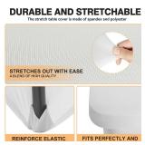 6 Pack 4 Feet White Spandex Tablecloth for Rectangular Tables, Fitted & Stretch, Washable, Wrinkle Resistant, Perfect for Event, Wedding, Party, Banquet, Cocktail, Festival, and Table Protector