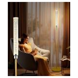 Lightdot 68IN LED Floor Lamp for Living Room, Modern Standing Tall Lamps with Crystal Lamp Head, Aquarium Night Light with Foot Switch, Mid Century Industrial Floor Lamp for Bedroom/Office-Gold