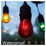 S14 Christmas Replacement Light Bulbs, 20 Pack Glass Edison Vintage Bulbs, 11 Watt, E26 Medium Base, Waterproof Commercial Christmas Bulb for Indoor Outdoor Home Patio Garden Decoration, Multicolor