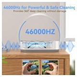 KUNPHY Ultrasonic Jewelry Cleaner, Jewelry Cleaner Machine 12oz 46KHz, Professional Sonic Cleaner with One-Touch Operation, Sonic Cleaner for Rings, Glasses, Jewelry, Dentures White