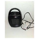 Kismile Small Electric Space Heater Ceramic Space Heater,Portable Heater Fan for Office with Adjustable Thermostat and Overheat Protection ETL Listed for Kitchen, 750W/1500W(Black)