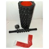 Krightlink 5 in1 Foam Roller Set for Deep Tissue Muscle Massage, High Density Fitness Exercise Foam Roller, Massage Roller, Massage Ball, Resistance Band, for Whole Body (Black)