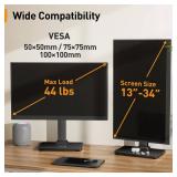 Perlegear Monitor Stand, Freestanding Monitor Mount for 13-34 inch Screens with 360 Degree Rotation, 5 Height Settings, Adjustable Desk Riser with Swivel and Tilt, Max VESA 100x100mm, PGTVS29