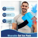 Comfytemp Ice Packs for Injuries Reusable Gel for Shoulder Back Knee Pain Relief, HSA Surgery Gift FSA Eligible, Arthritis with Instant Hot Cold Compress, Large Ice Pad, 2 Straps, 10.5\"x14.5\"