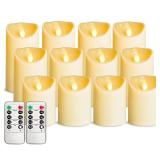 LEOSAN led Flameless Candles Outdoor Indoor Battery Operated Flickering Candles with Remote Timers, Won