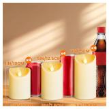 LEOSAN led Flameless Candles Outdoor Indoor Battery Operated Flickering Candles with Remote Timers, Won