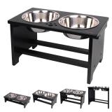HTB Elevated Dog Bowls,Raised Dog Bowl Stand with 2 Stainless Steel Bowls,Elevated Raised Dog Bowls for Large Medium Small Sized Dogs