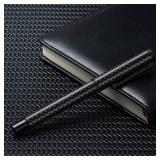 Hongdian Black Carbon Fiber Fountain Pen Extra Fine Nib Elegant Design Smooth Writer with Refillable Converter and Metal Pen Case Set