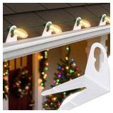 Brightown Christmas Light Clips for Outside, 100 Pack Roof Clips for C7 C9 Mini String Lights, Universal Gutter and Shingle Holiday Light Clip Set, for Christmas Decorations, White