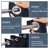 KONZENT Waffle Shower Curtain Hotel Fabric Shower Curtain Machine Washable with Snap in Removable Liner for Bathroom Bathtubs Spa(Black,71" (W) X 84" (H))