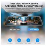 AZDOME 12" HD & Anti-Glare Film for Rear View Mirror Camera, Car Interior Rearview Mirror Anti-Scratch Sticker Safe Driving Protective Film (4 Pieces in Pack, Suitable for PG17, PG17 Max and PG17 