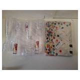 Party Supply Bundle - Clear Plastic wine Cups Polka Dot cloth