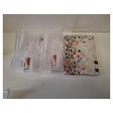 Party Supply Bundle - Clear Plastic wine Cups Polka Dot cloth