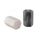 GoCraft Salt and Pepper Shakers Set | Handcrafted White & Black Marble Spice Shakers for Kitchen & Dining Table | Elegant Seasoning Dispenser | Heavy & Durable Stone Salt Pepper Holders (weighs 1 lbs)