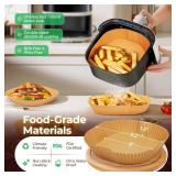 Air Fryer Liners Disposable, 150Pcs 8" Square [Food Grade Material] Unbleached Parchment Paper Liners Non-Stick & Waterproof Oilproof for 5-8 QT Airfryer Basket, Baking, Roasting Microwave, Oven