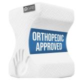 5 STARS UNITED Knee Pillow for Side Sleepers - Hip Pain Relief, Memory Foam Leg Cushion for Side Sleeping - Between Legs Pillow for Sciatica & Lower Back Pain, White