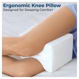 5 STARS UNITED Knee Pillow for Side Sleepers - Hip Pain Relief, Memory Foam Leg Cushion for Side Sleeping - Between Legs Pillow for Sciatica & Lower Back Pain, White