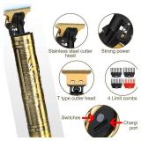 YOGINGO Professional Hair Trimmer for Men, Cordless Rechargeable Beard Trimmer Hair Clippers for Men, Metal Body Cutting Grooming Kit, Beard Shaver Barbershop, Bronze