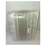 Homzard King Size Quilt Set, Grey White Snowflake Striped Comforter Set,Cotton Gray Bedspread King Size, Lightweight Comforter Fall Bedding 3 Piece All Season