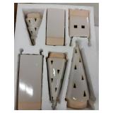 Beeveer 6 Pcs Christmas Ceramic Buildings Decoration, 4.4" to 9.4" White Christmas Tree & Houses Tealight Candle Holders Centerpiece Set for Winter Holiday Village Tabletop Mantel