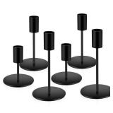 Black Candlestick Holders Metal Candle Holders for Candlesticks Tall Taper Candle Holders for Home Deco, Wedding,Dinner,Halloween Party, Fits 3/4 inch Thick Candle&Led Candles (Black)