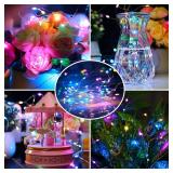 Mandiq 4 Pack Fairy Lights Battery Operated, String Lights 10ft 30 LEDs, Flashing and Constant Light Mode, Silver Wire Mini Lights for Festival, Christmas Decoration, Multicolor