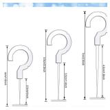 Tenare 3000 Pieces Plastic J Hook Fasteners Hanging Clothing J Hook Tag Fasteners for Label, Standard Tagging Barbs, 3 Sizes, 1.5, 2.2, 2.8 Inch