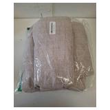 NICETOWN 100% Blackout Linen Curtains 90" Long for Bedroom, Thermal Insulated Living Room Curtains with Liner, Farmhouse Style Linen Blend Window Draperies for Dining Room (2 Panels, 52" W, Natural)