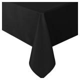sancua Rectangle Tablecloth - 70 x 120 Inch - Stain and Wrinkle Resistant Washable Polyester Table Cloth, Decorative Fabric Table Cover for Dining Tables, Buffet Parties and Camping, Black