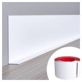 Duzzy Flexible Baseboard Molding Trim, 5 Inch(W) x 20 Feet(L) Peel and Stick Rubber Wall Trim Molding, Self-Adhesive Vinyl Wall Base Cove Base