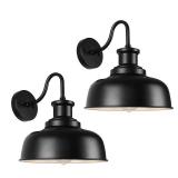 Diyel Solar Barn Lights for Outside, Outdoor Wall Lights Solar Powered, Farmhouse Exterior Wall Sconces, Industrial Exterior Lighting Fixture, Rustic Lantern for Garage, Barn, Shed,RZSR007-2