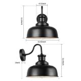 Diyel Solar Barn Lights for Outside, Outdoor Wall Lights Solar Powered, Farmhouse Exterior Wall Sconces, Industrial Exterior Lighting Fixture, Rustic Lantern for Garage, Barn, Shed,RZSR007-2