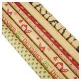 Christmas Wrapping Paper  6 Kraft Holiday Designs (30 x 120 In  6 Pack)