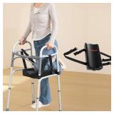 Knee Sling Attachment for Walker with Knee Support 2.0- Adjustable Safety Lifts Leg Support with Comfortable Ergonomic Cushion for Foot Injuries, Fit Almost All Walker, 320 LBS Weight Capacity