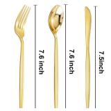 U-QE 120Pcs Gold Plastic Silverware, Luxury Plastic Cutlery, Heavy Weight Flatware, Gold Disposable Utensils Set Include 60 Forks, 30 Spoons,30 Knives for Party - Retail: $28