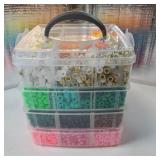 4500 Pcs Acrylic Pony Beads Bulk Large Hole Plastic White Green Gold Red Black Blue Pink 24 Assorted Colors Kandi Hair Beads for Crafts Friendship Bracelet Jewelry Making Kit Set - Retail: $21