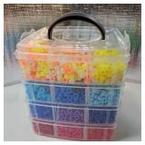4500 Pcs Acrylic Pony Beads Bulk Large Hole Plastic White Green Gold Red Black Blue Pink 24 Assorted Colors Kandi Hair Beads for Crafts Friendship Bracelet Jewelry Making Kit Set - Retail: $21