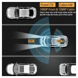 1080P Dash Camera Front and Inside, Dashcams for Cars with IR Night Vision Loop Recording G-Sensor 24Hr Parking (1080 P Front and Inside) - Retail: $26