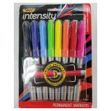 BIC Intensity Assorted Colors Fashion Permanent Markers, Fine Point, 8-Count Pack of Color Markers With Non-Slip Grip for Comfort and Control - Retail: $13