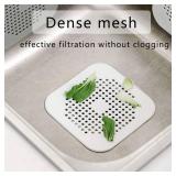 Drain Hair Catcher Square Silicone Trap Shower Drain Cover with Suction Cups for Bathroom Bathtub Kitchen Filter Flat Strainer, 2 Pack - Retail: $6