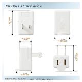 Polarized 2-Prong L Type Adapter, Vertical Right Angled Down Angle AC Adapter, NEMA 1-15P USA Outlet Saver Extension Adapter High Heat Resistant 2Pin Adapters ETL Verified - Retail: $7