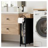 StorageWorks Slim Laundry Hamper with Flip Lid, Narrow Laundry Basket with Hooks, Breathable Mesh Clothes Organizer for Closet, Laundry Room, Bathroom, Black - Retail: $26